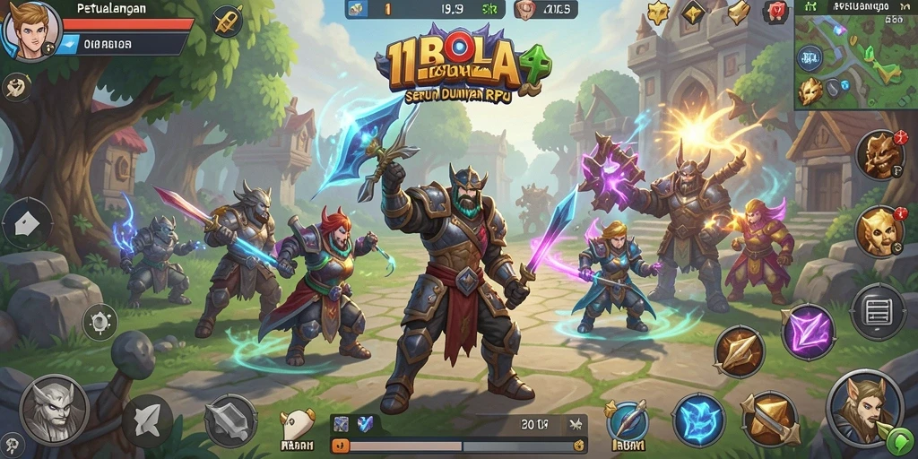 Screenshot utama gameplay seru dalam petualangan RPG 11BOLA.