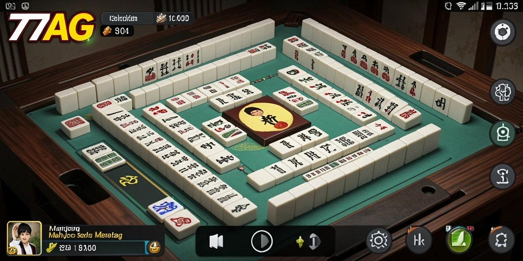 Tampilan gameplay Mahjong yang menarik di 77AG.
