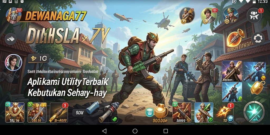 Tampilan antarmuka DEWANAGA77 yang menarik dan fungsional.