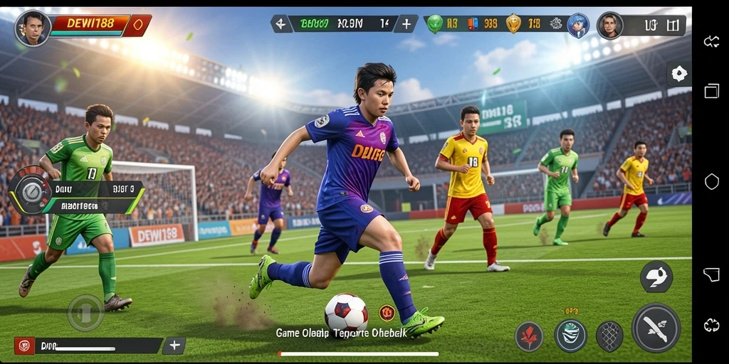 Screenshot DEWI188 menampilkan aksi seru dalam permainan olahraga.