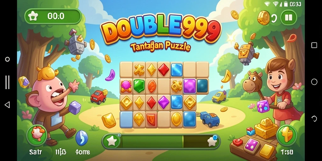 Tangkapan layar gameplay <strong>DOUBLE999</strong> dengan tantangan Puzzle yang menarik.