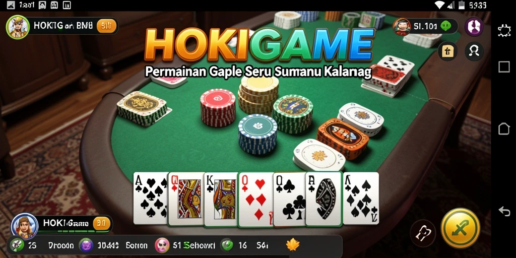 Tampilan gameplay seru HOKIGAME dengan momen seru Gaple.