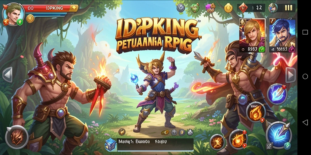 Tampilan gameplay mengasyikkan IDPKING dengan strategi dan petualangan seru.