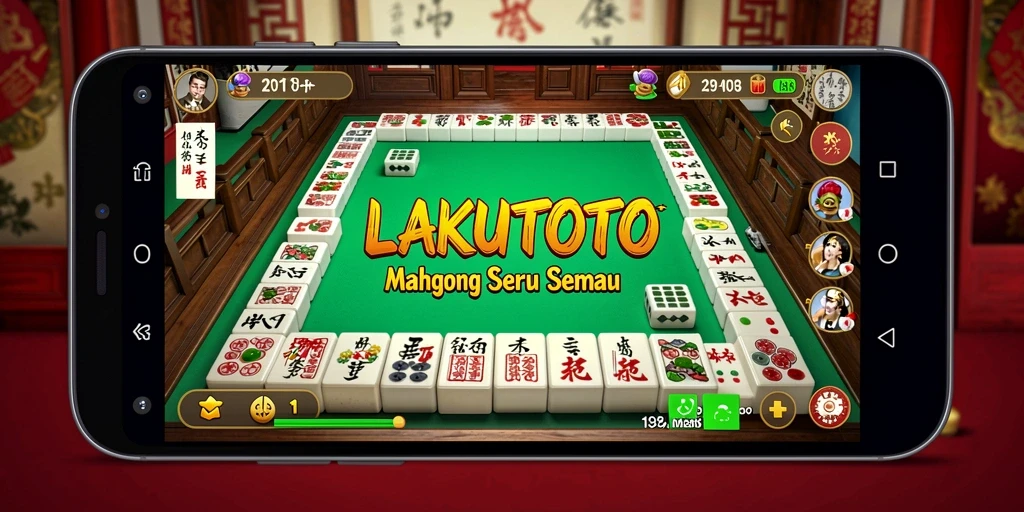 Screenshot utama LAKUTOTO menampilkan gameplay Mahjong yang menarik.