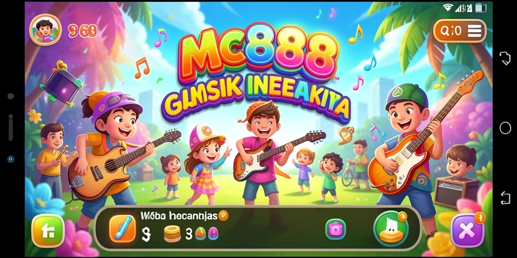Tampilan gameplay interaktif MC888 dengan berbagai pilihan lagu.