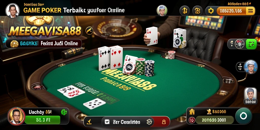 Gameplay poker seru di MEGAVISA88 dengan tampilan antarmuka yang menarik.