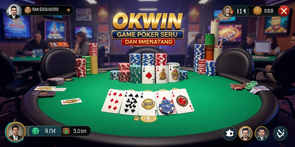 Tampilan menakjubkan dari permainan Poker OKWIN yang seru.