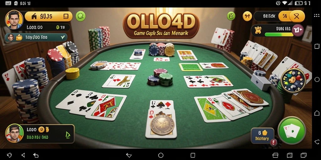 Screenshot OLLO4D menampilkan antarmuka menarik saat bermain Gaple.