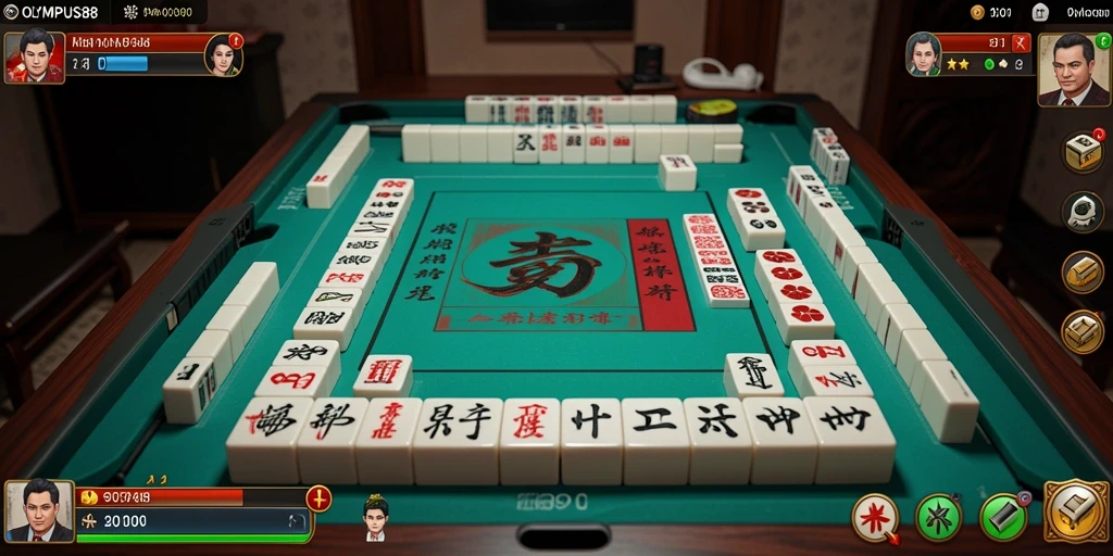 Screenshot gameplay OLYMPUS88 menampilkan momen menegangkan saat bermain Mahjong.