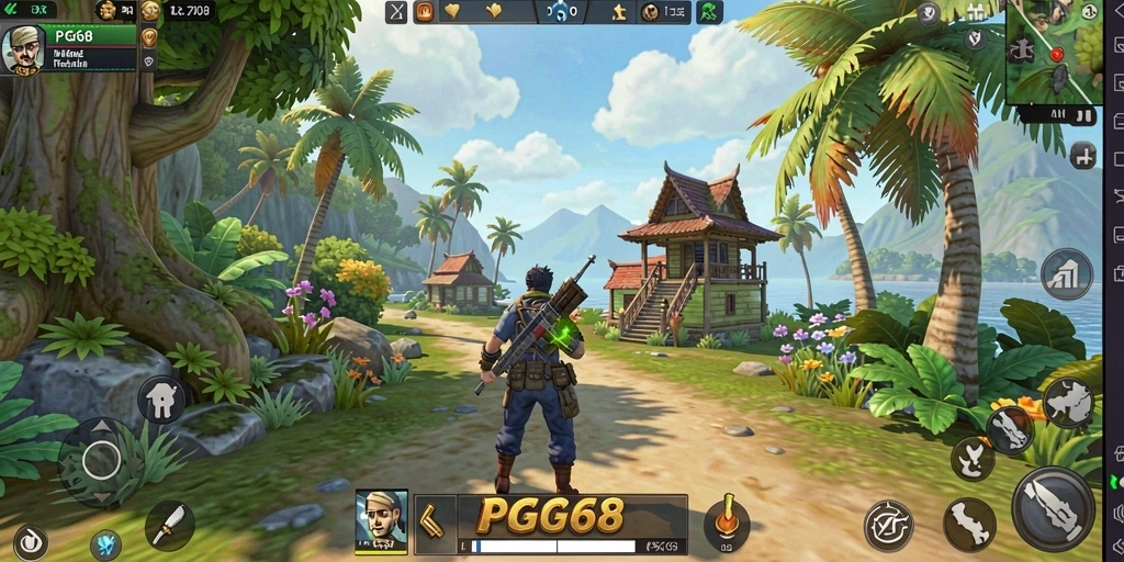 Tampilan gameplay PGG68 di dunia terbuka yang menakjubkan.