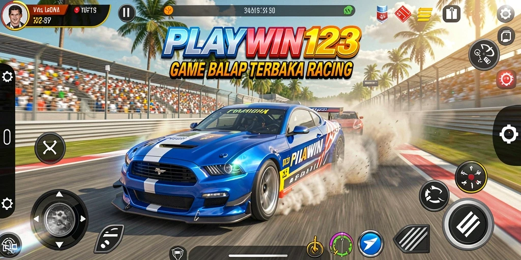 Tampilan gameplay PLAYWIN123 yang mendebarkan di lintasan balap.