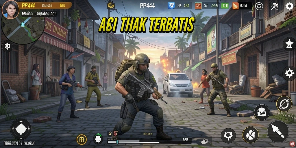 Tampilan gameplay PP444 yang intens dan seru dalam aksi penuh adrenalin.