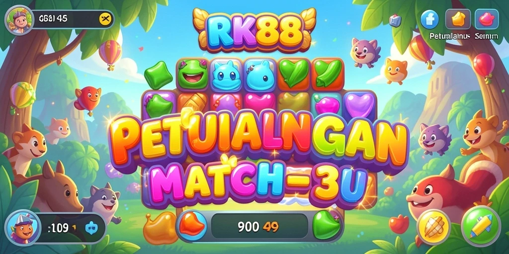 Tampilan gameplay RK88 yang menarik dalam genre Match-3.