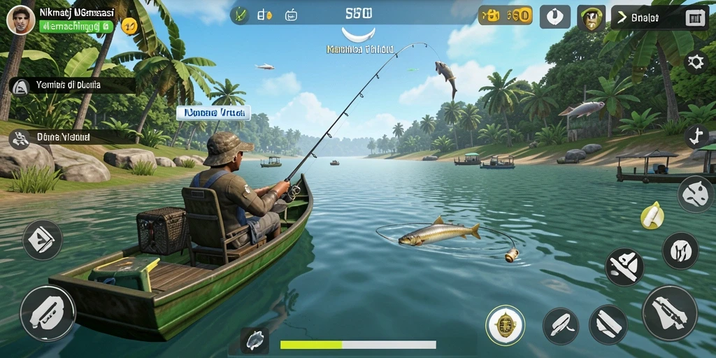 Tampilan utama gameplay S80 dengan aksi memancing yang mendebarkan.