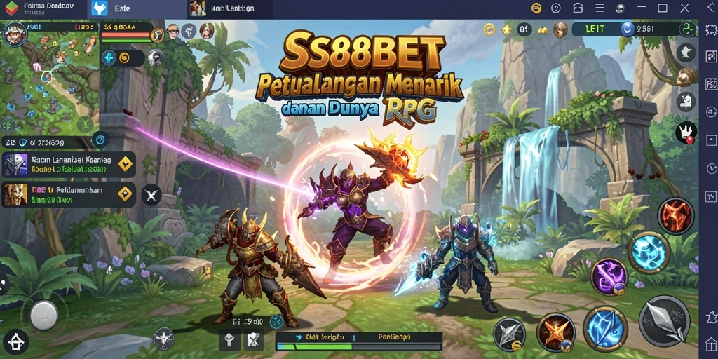 Screenshot gameplay SS88BET menampilkan aksi seru dalam pertempuran RPG.
