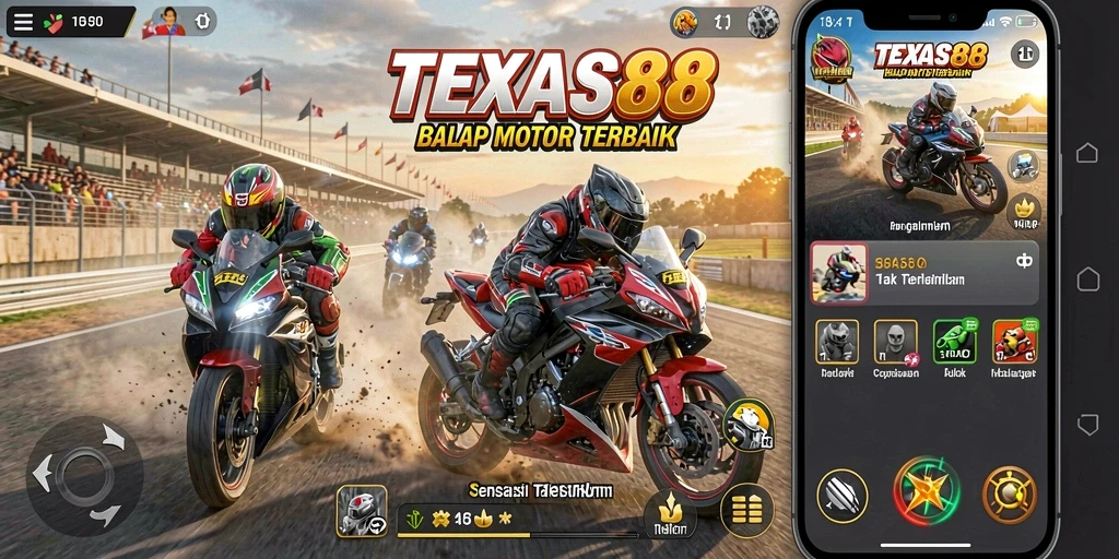 Gameplay seru dalam balapan motor di TEXAS88.